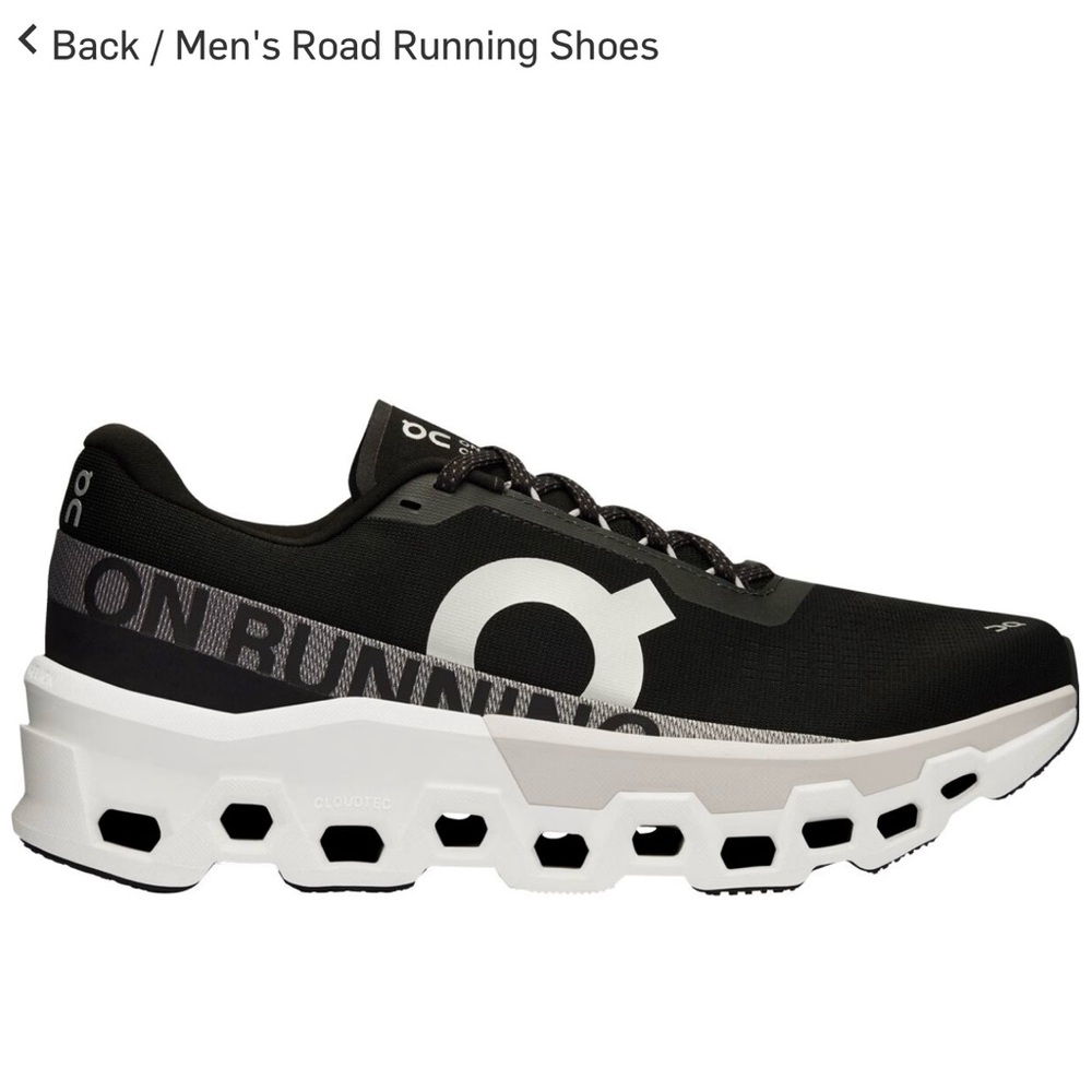 Men's Black White & Silver Running Shoes - Cloudmonster 2 Men’s Running Shoes 👟